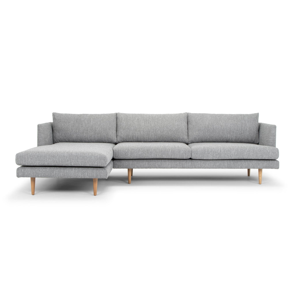 Seater With Left Chaise Sofa - Graphite Grey with Natural Legs - Last one