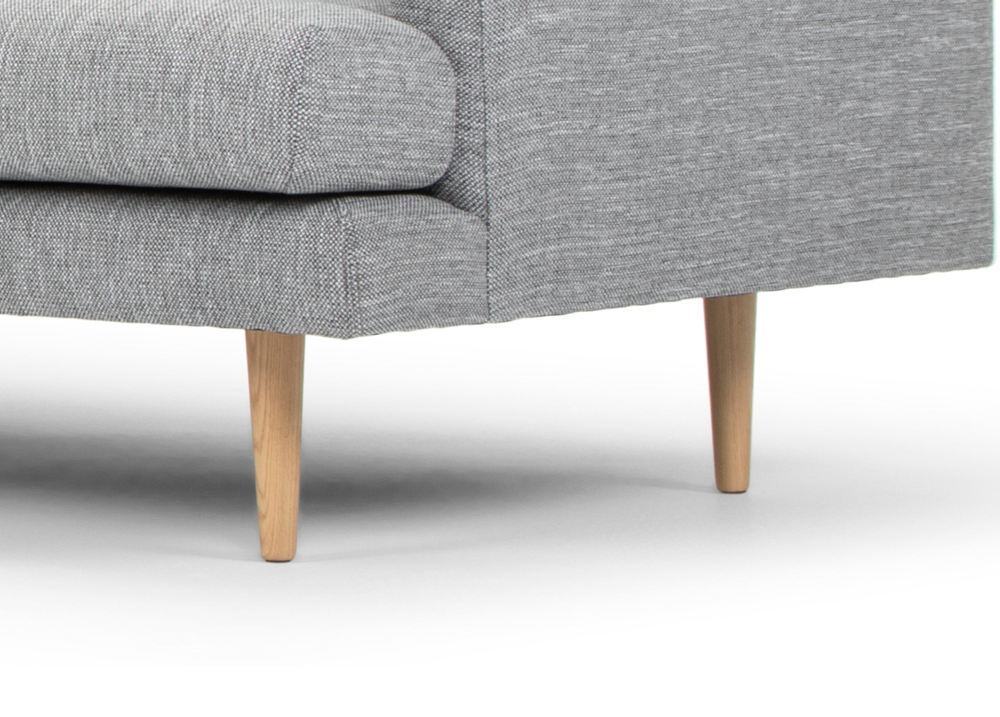 Seater With Left Chaise Sofa - Graphite Grey with Natural Legs - Last one
