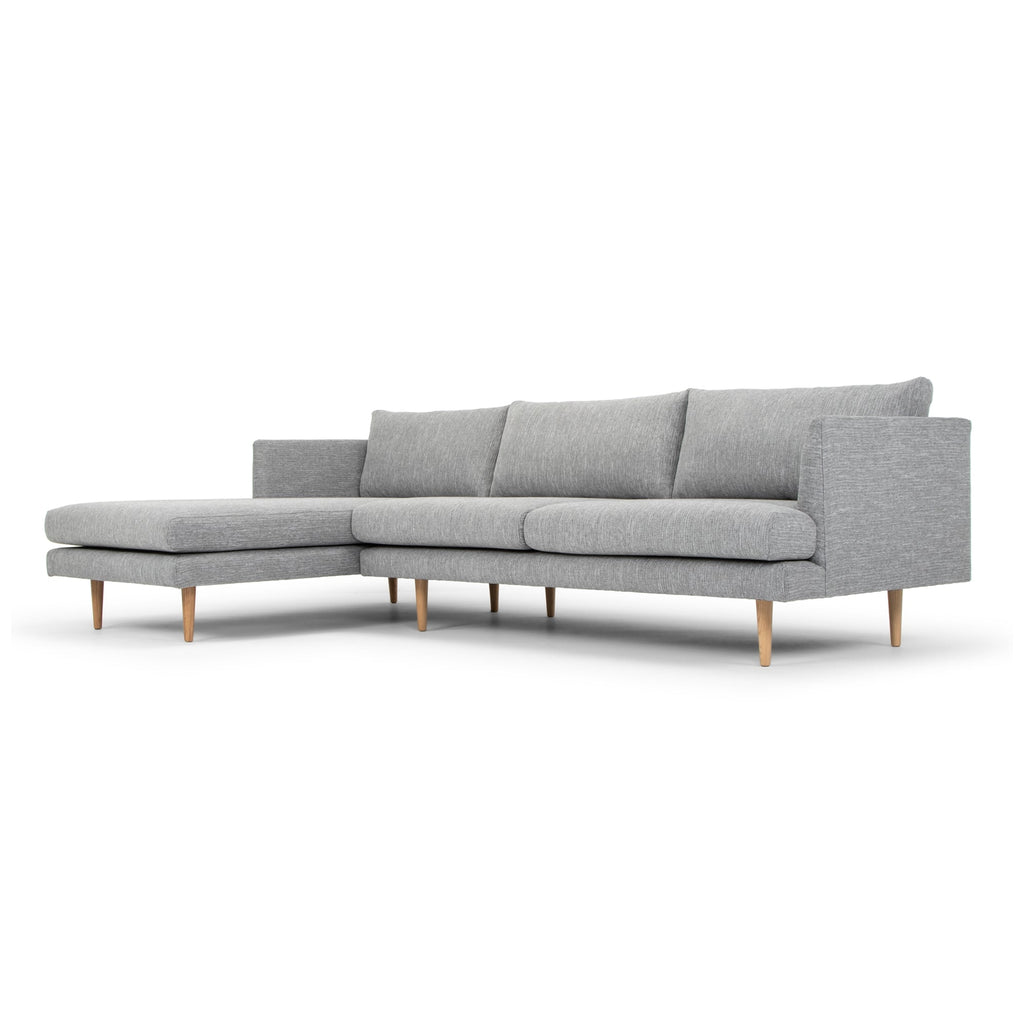 Seater With Left Chaise Sofa - Graphite Grey with Natural Legs - Last one