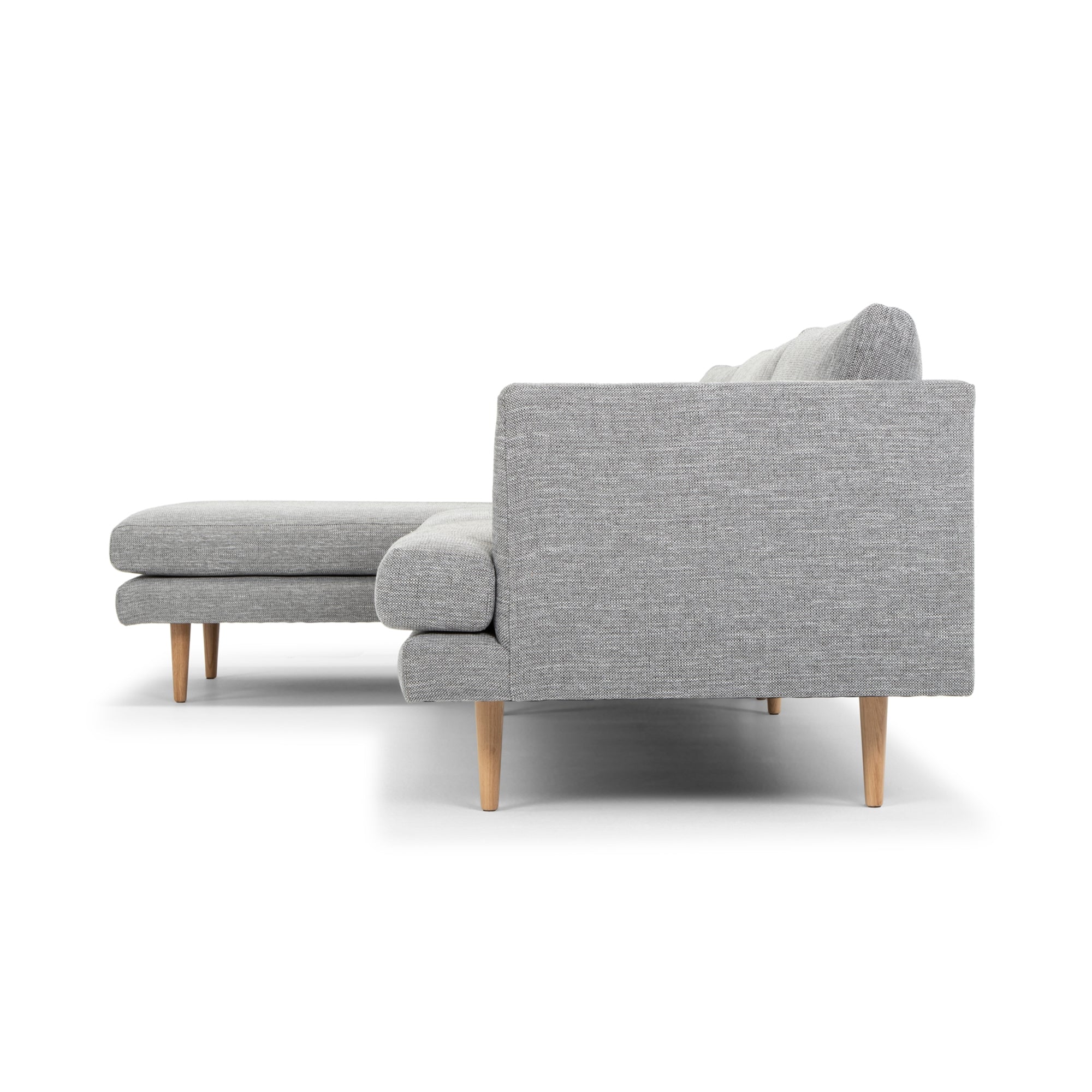 Seater With Left Chaise Sofa - Graphite Grey with Natural Legs - Last one