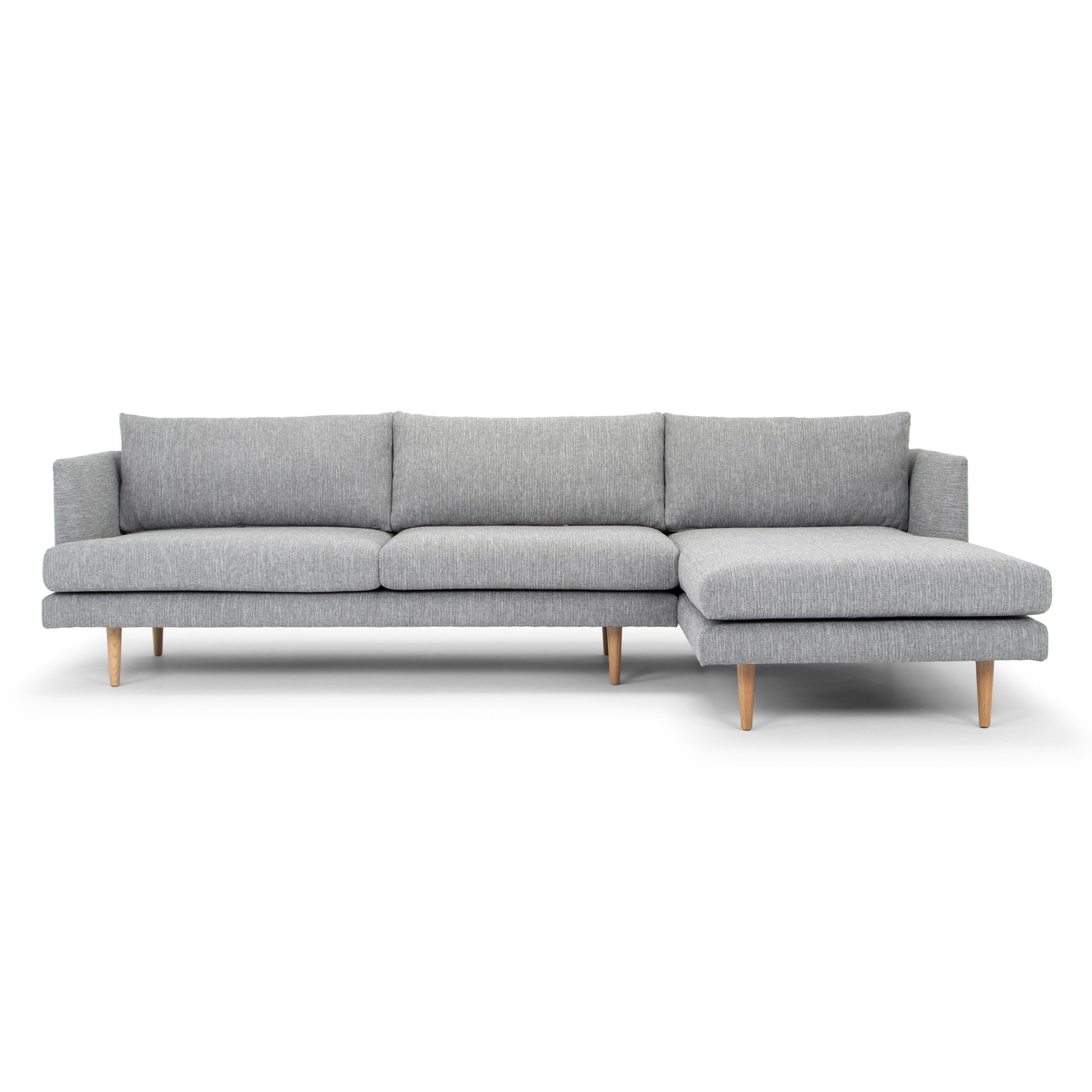 3 Seater With Right Chaise Sofa - Graphite Grey with Natural Legs