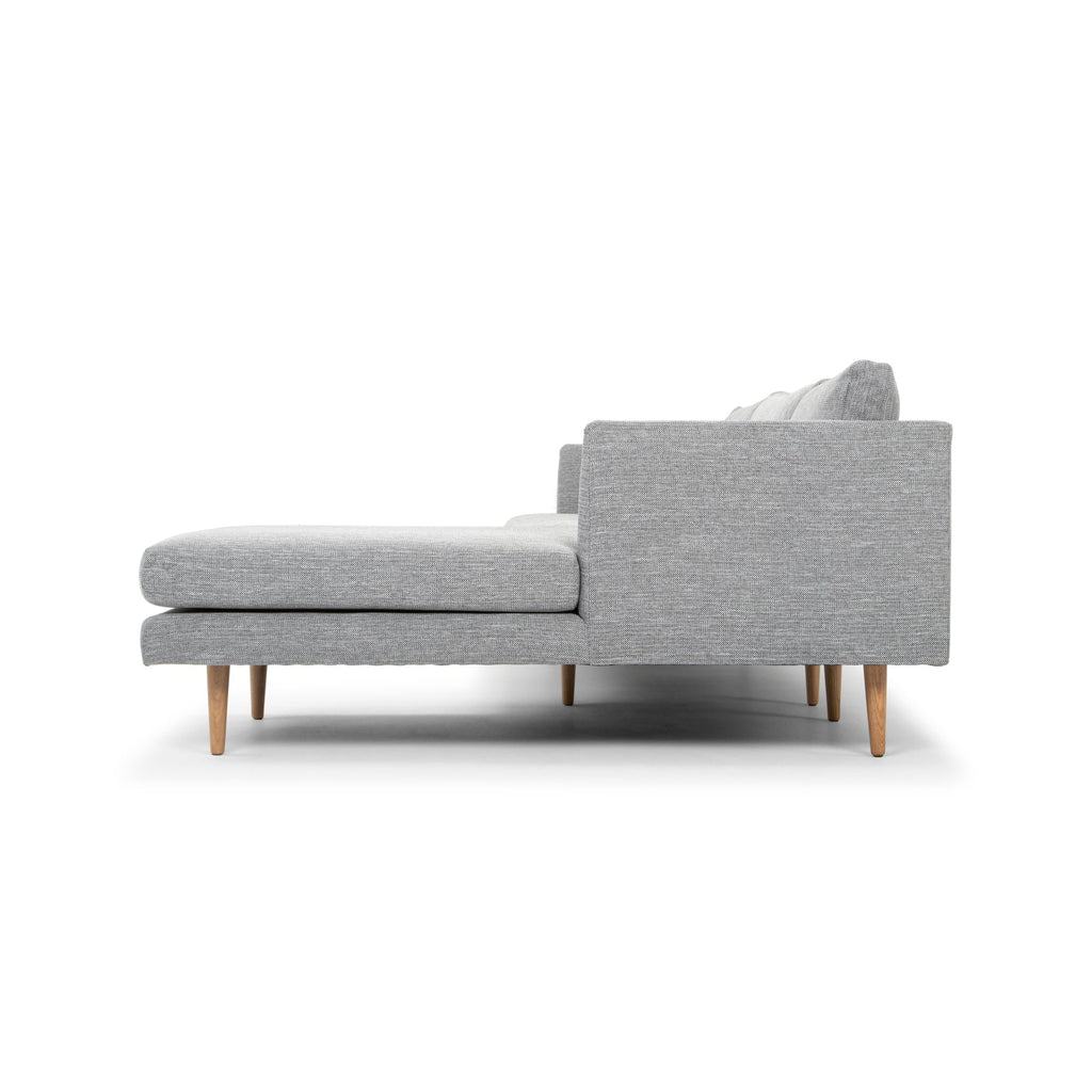 3 Seater With Right Chaise Sofa - Graphite Grey with Natural Legs