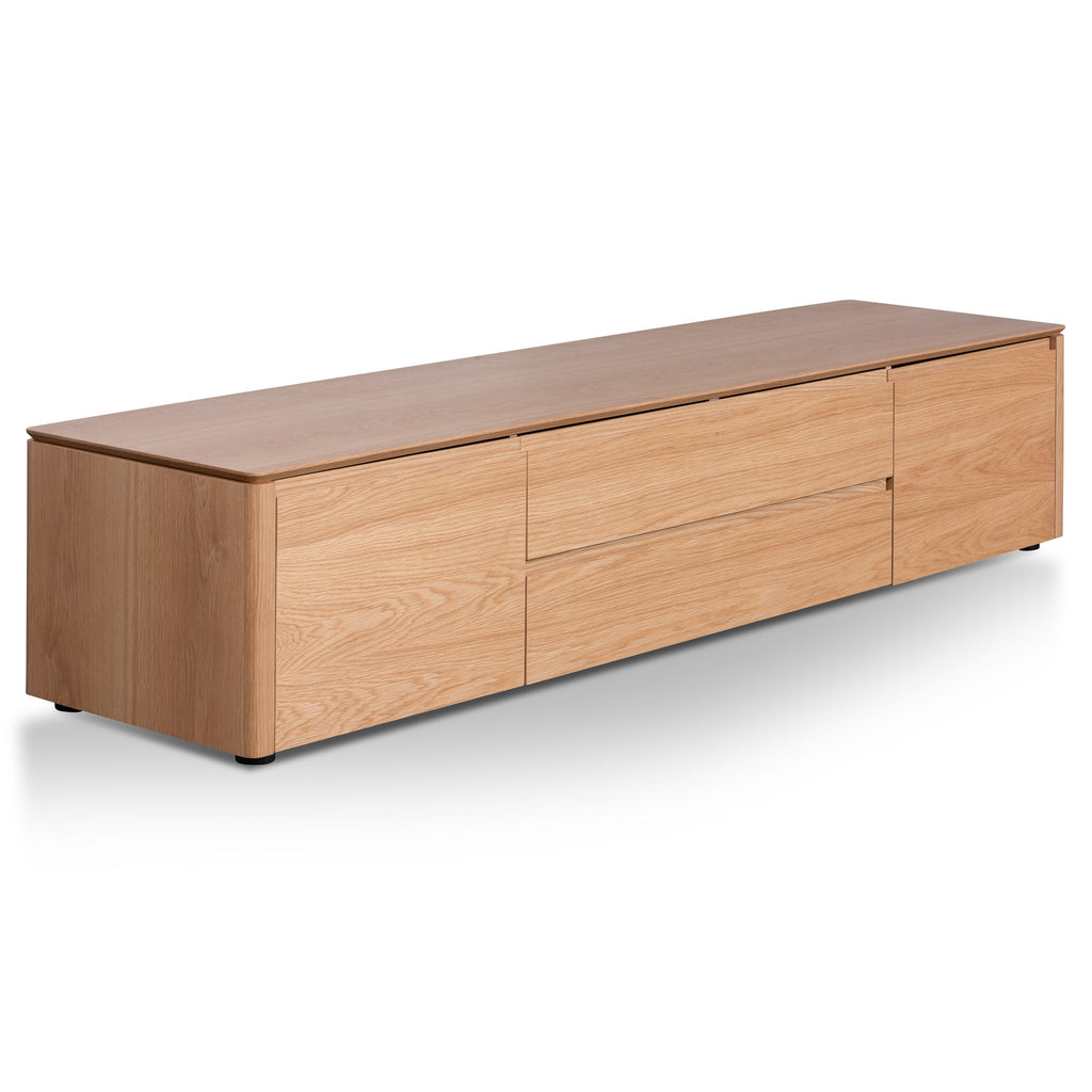Palermo TV Entertainment Unit with Middle Drawer - Natural Oak