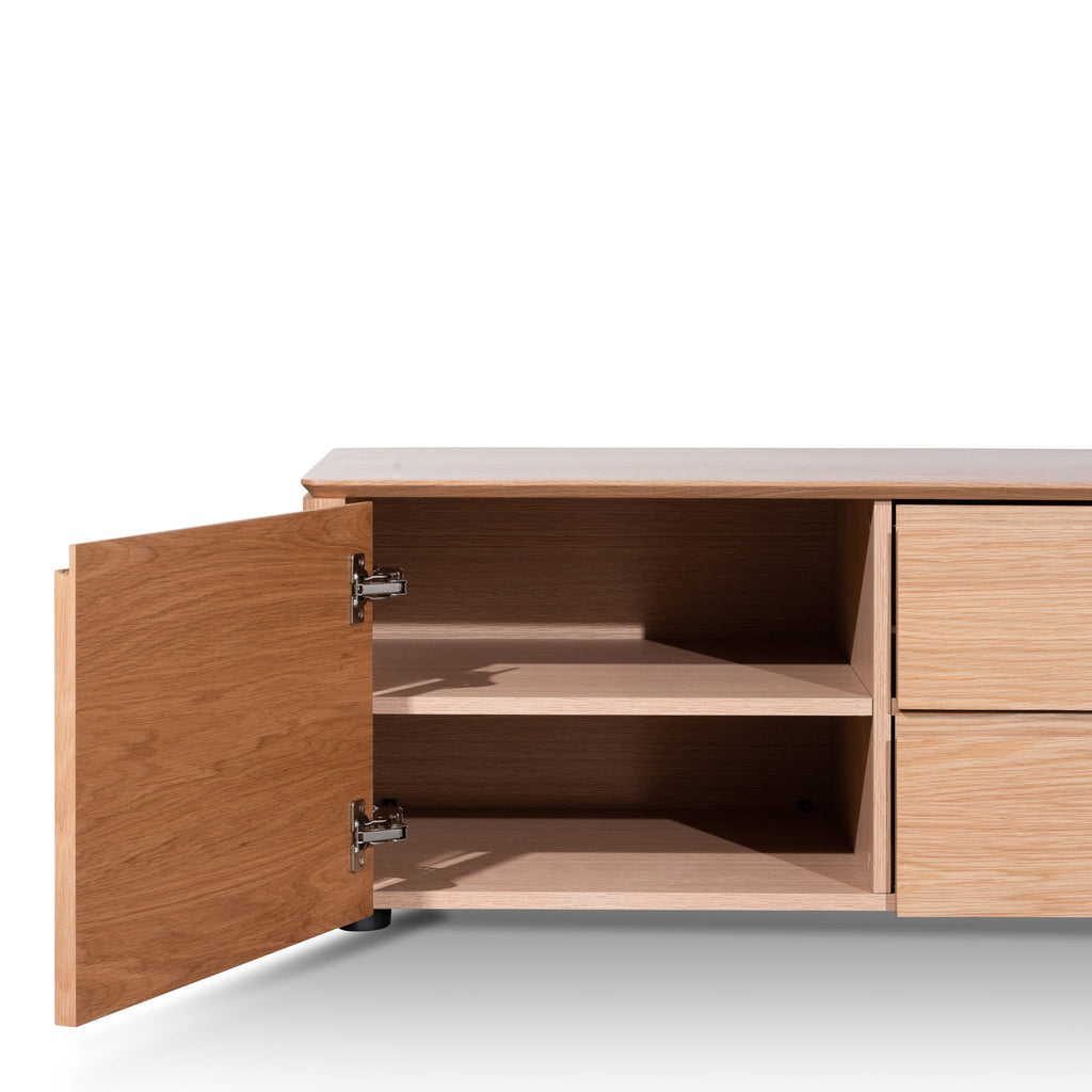 Palermo TV Entertainment Unit with Middle Drawer - Natural Oak