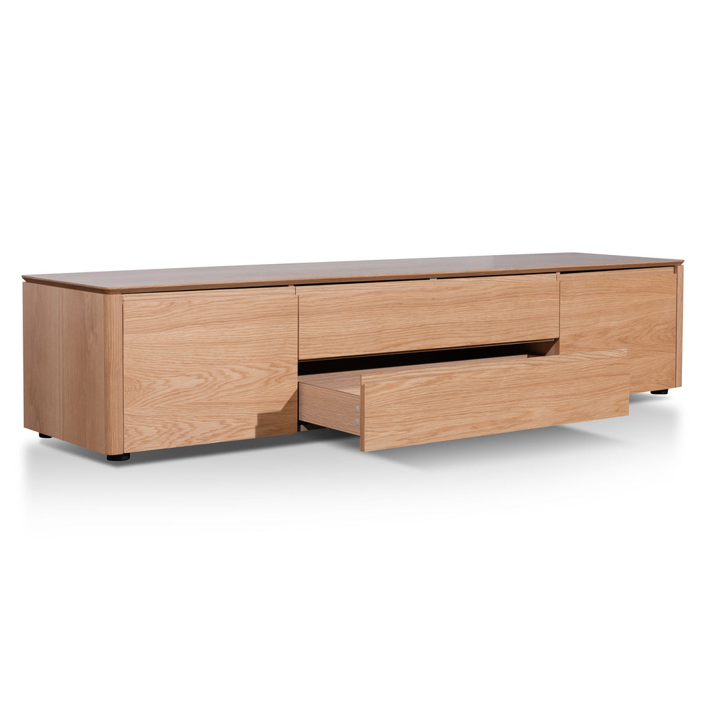 Palermo TV Entertainment Unit with Middle Drawer - Natural Oak
