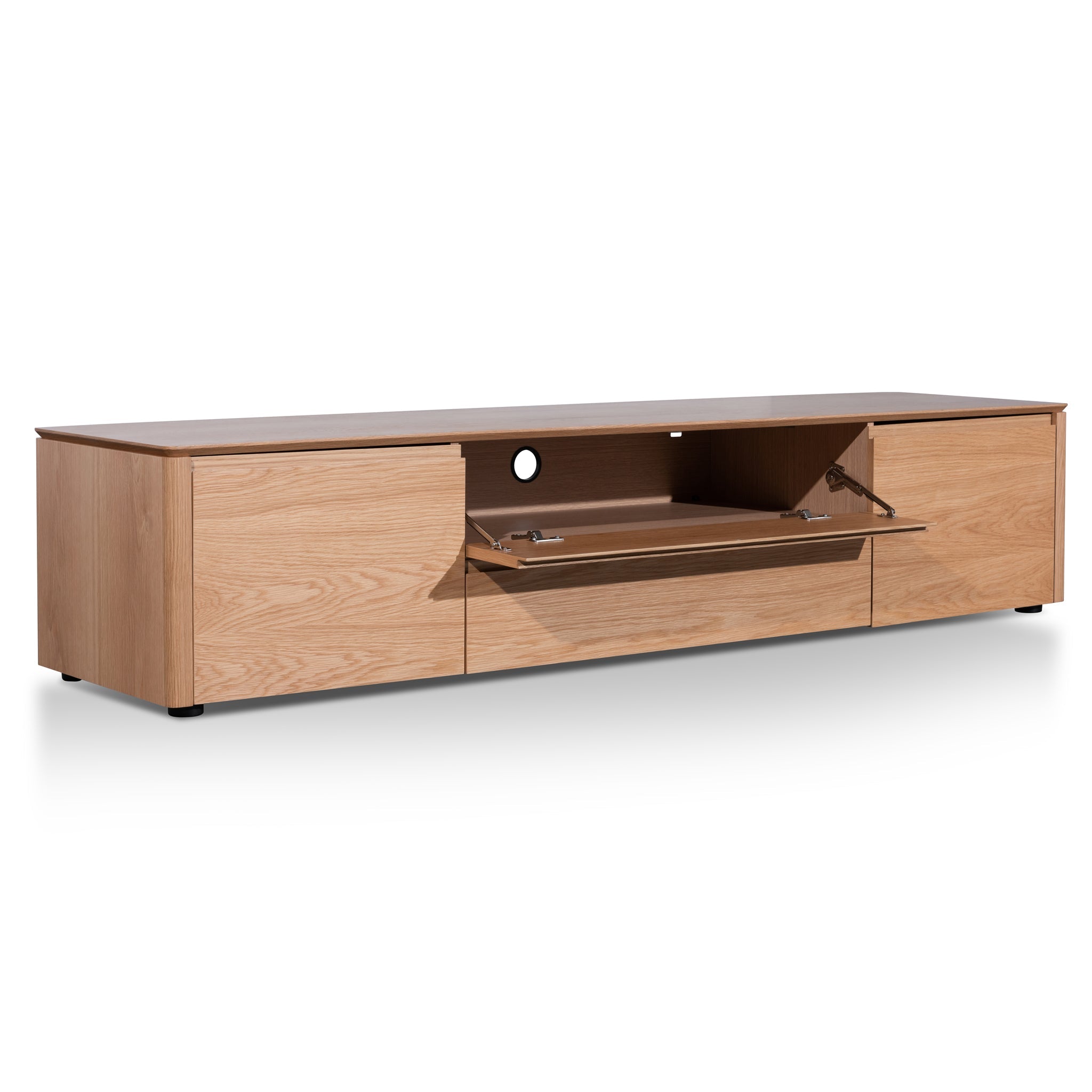 Palermo TV Entertainment Unit with Middle Drawer - Natural Oak