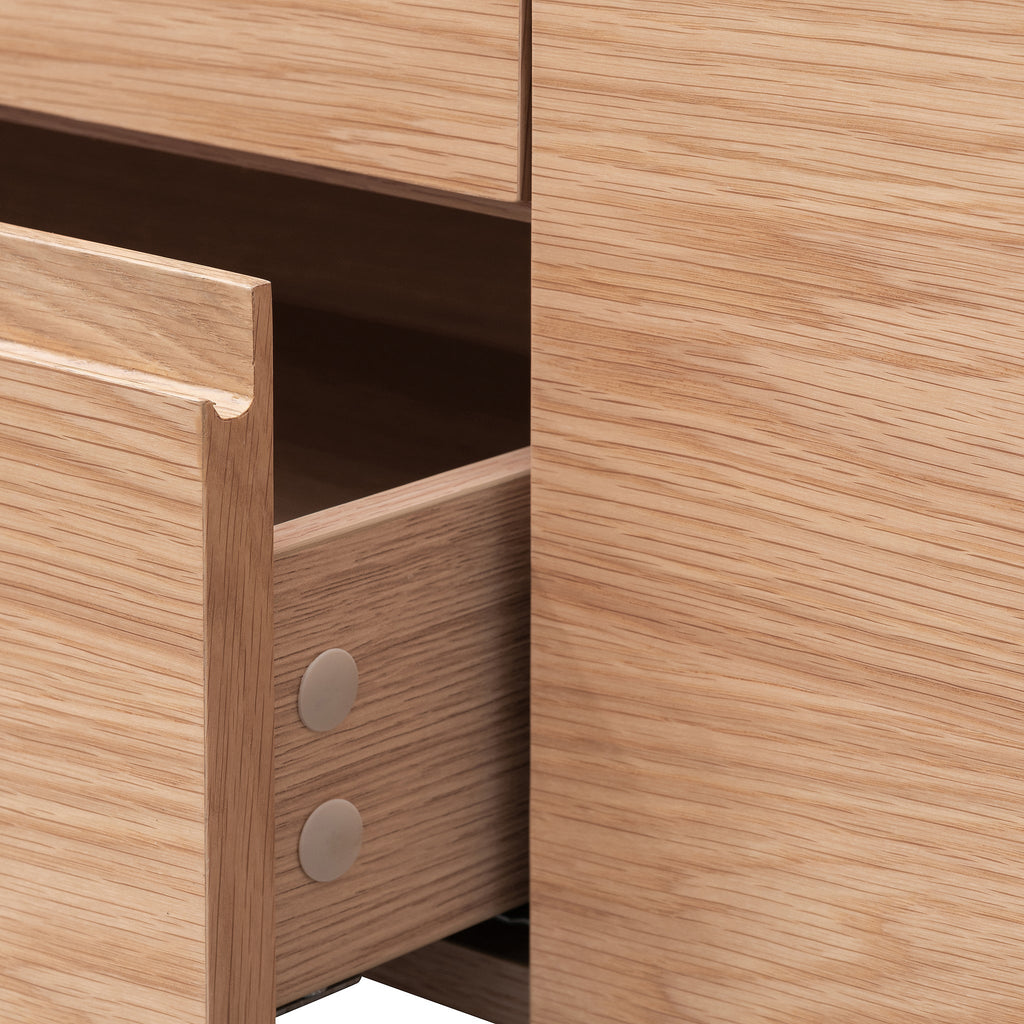 Palermo TV Entertainment Unit with Middle Drawer - Natural Oak