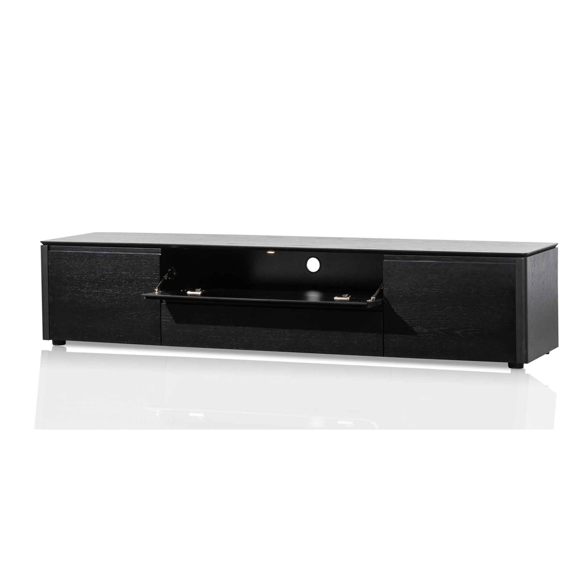 Palermo TV Entertainment Unit with Middle Drawer - Black Oak