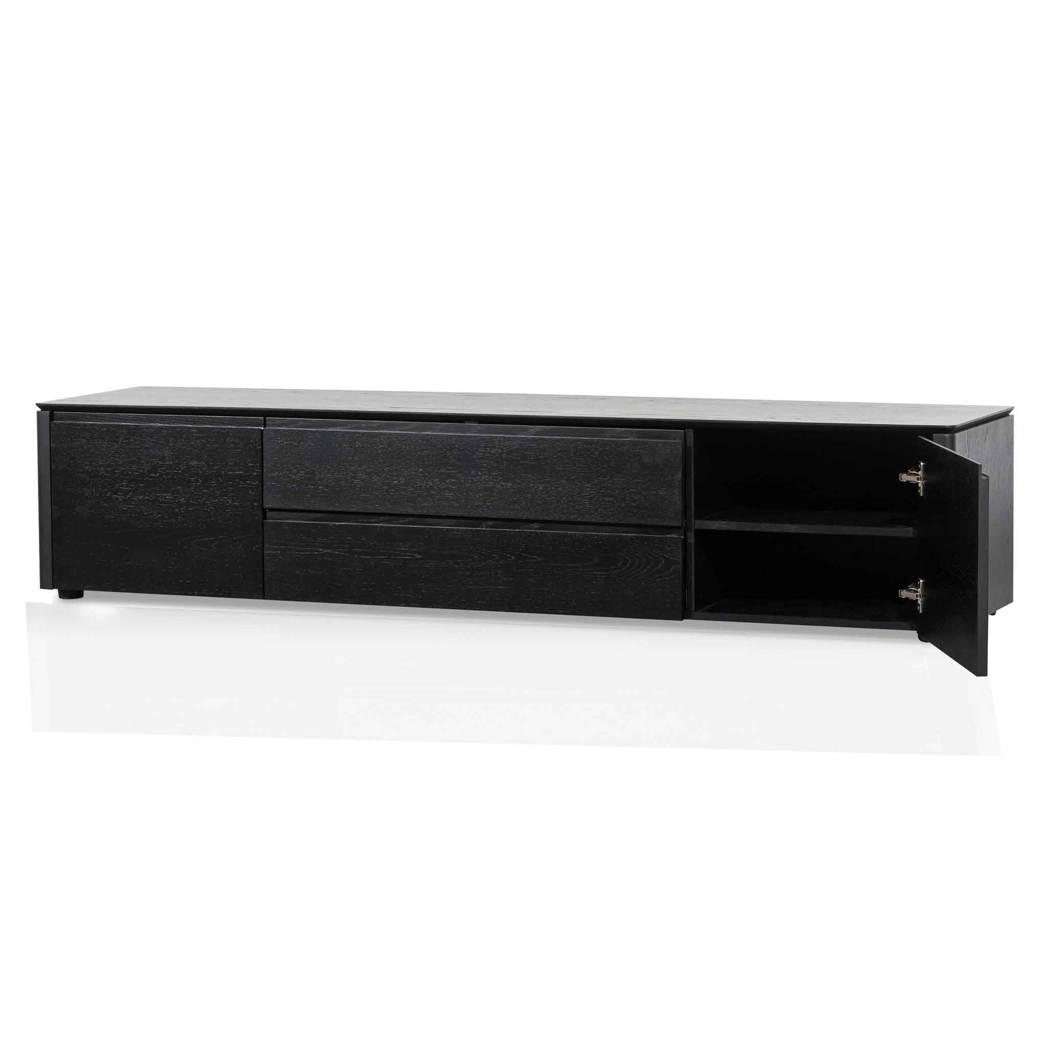 Palermo TV Entertainment Unit with Middle Drawer - Black Oak