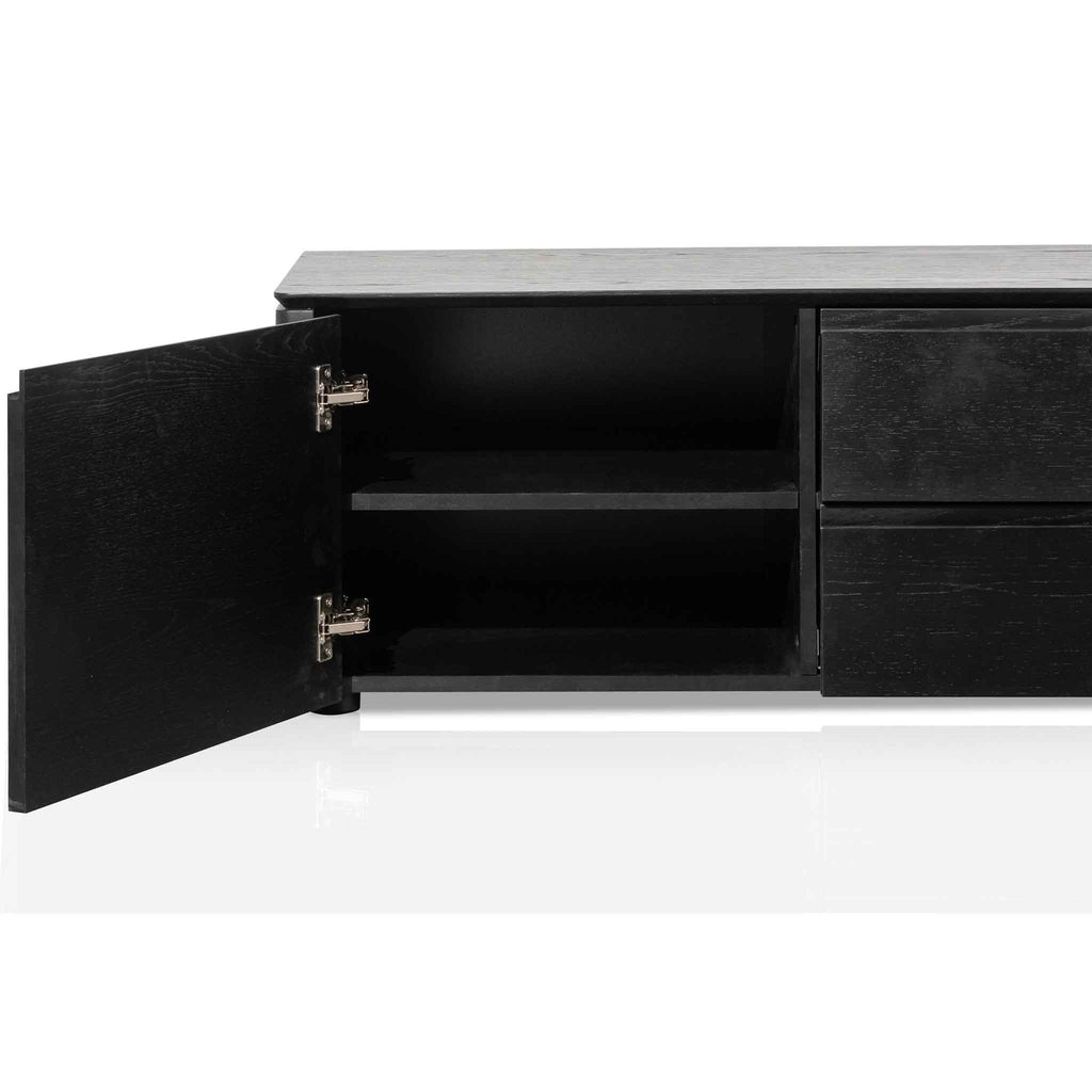 Palermo TV Entertainment Unit with Middle Drawer - Black Oak