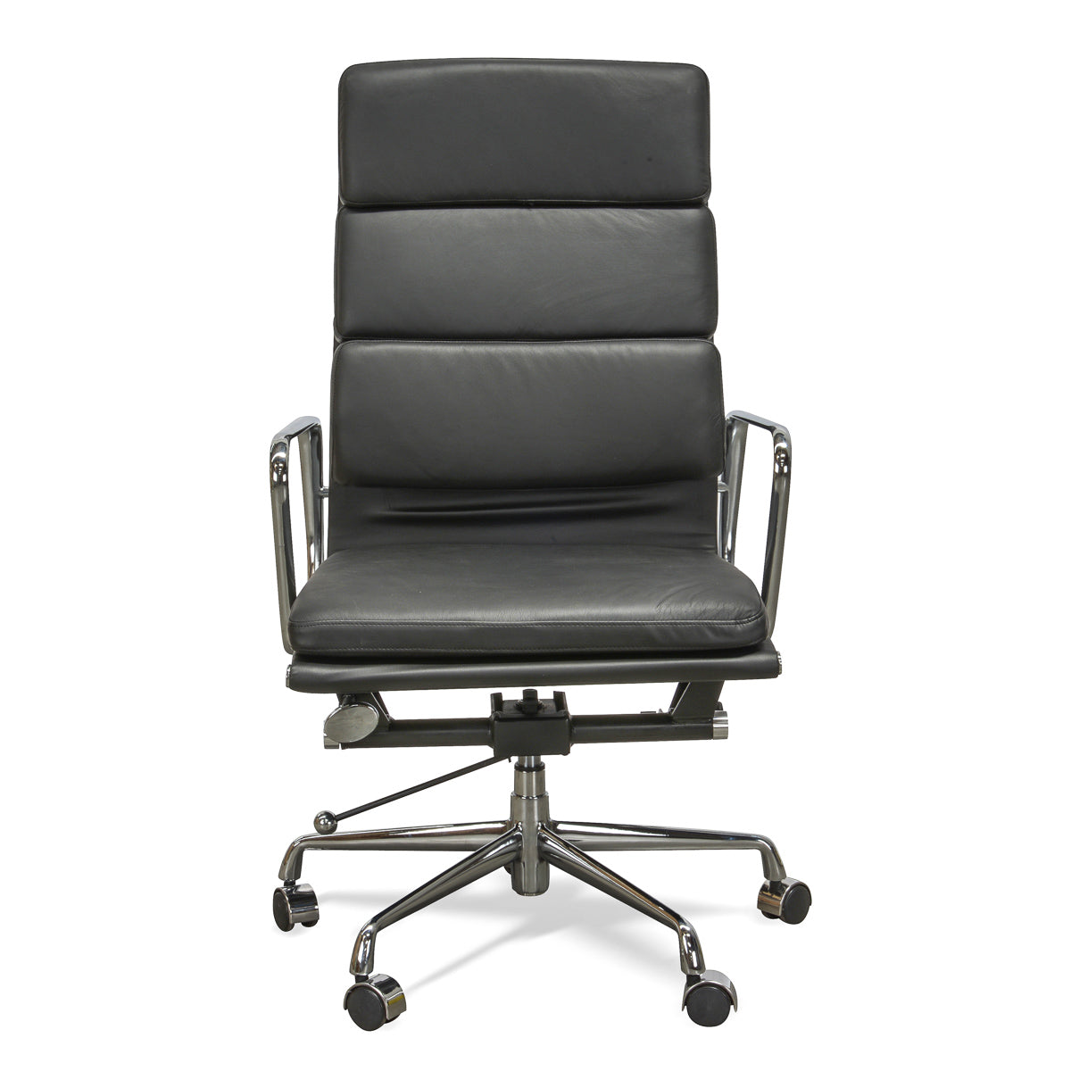 High Back Milano Office Chair - Black Leather