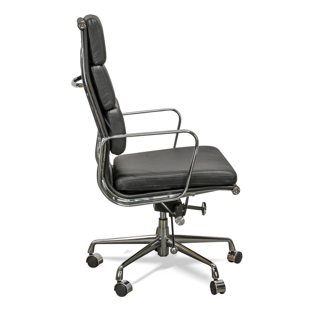 High Back Milano Office Chair - Black Leather