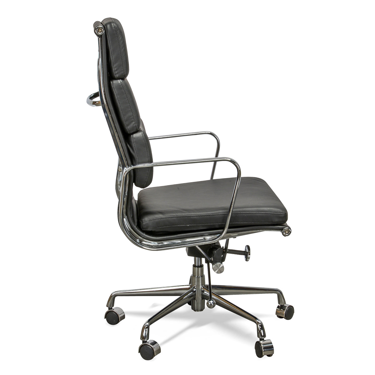 High Back Milano Office Chair - Black Leather