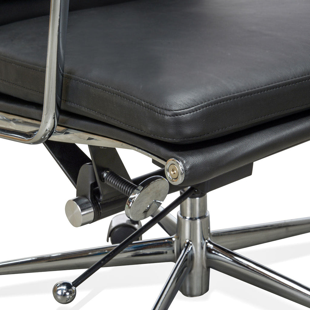 High Back Milano Office Chair - Black Leather