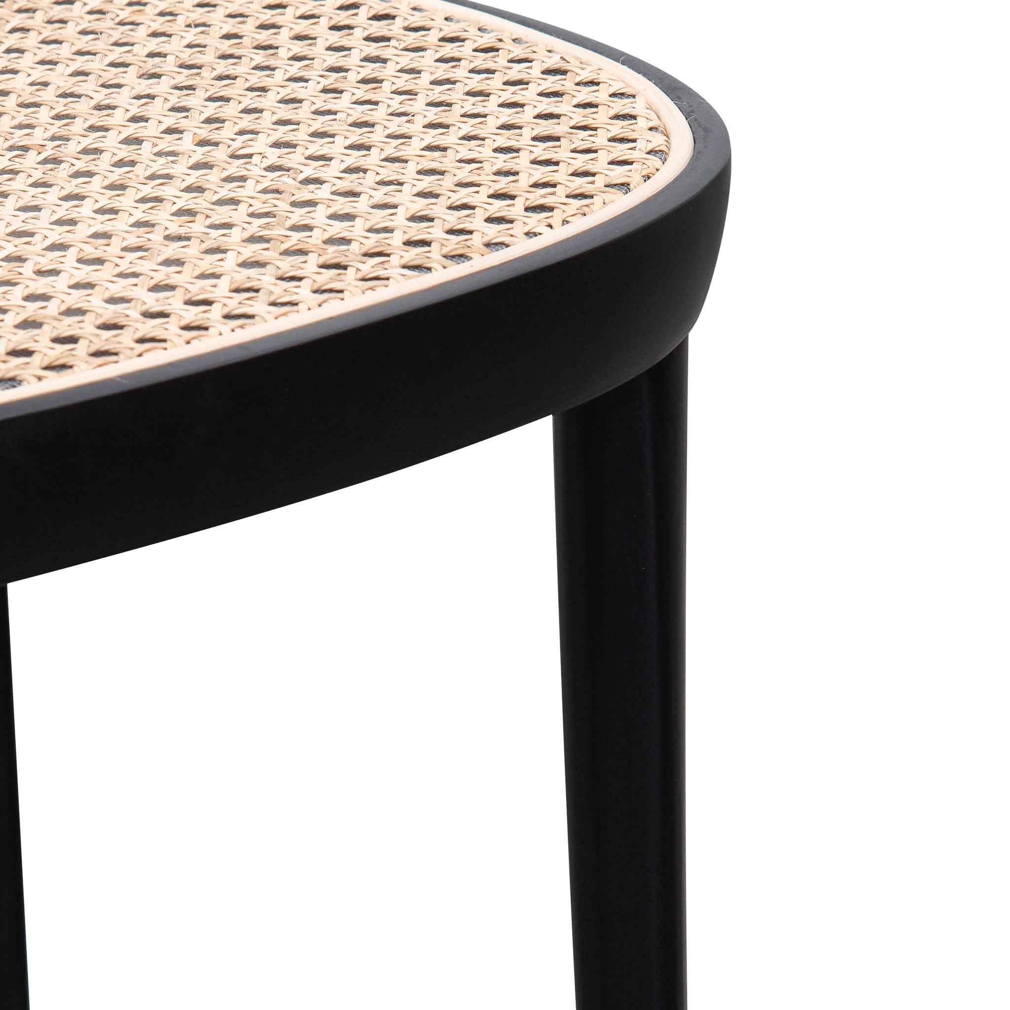 Rattan Verona Dining Chair - Black with Natural Seat (Set of 2)