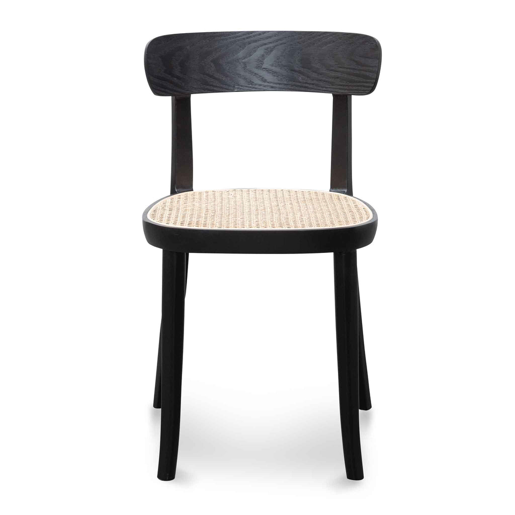 Rattan Verona Dining Chair - Black with Natural Seat (Set of 2)