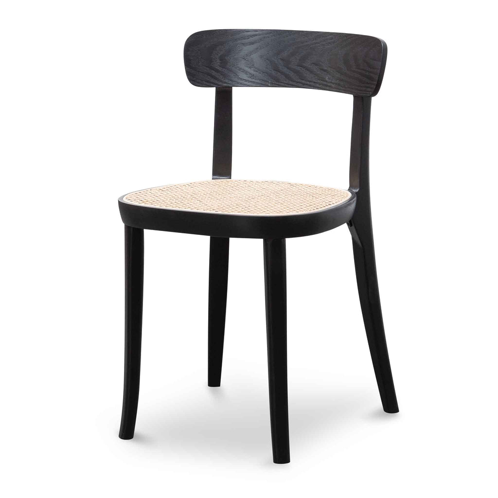 Rattan Verona Dining Chair - Black with Natural Seat (Set of 2)