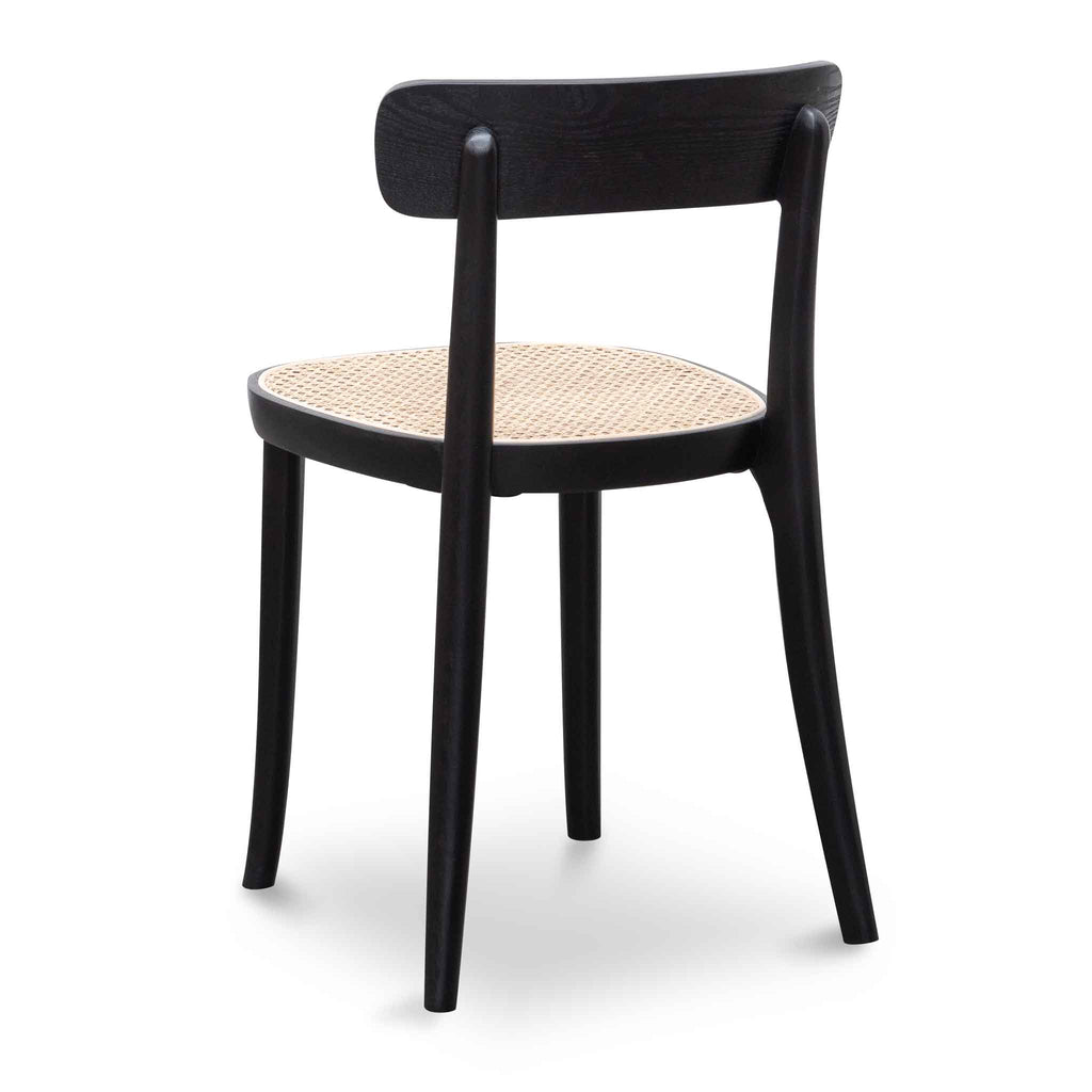 Rattan Verona Dining Chair - Black with Natural Seat (Set of 2)