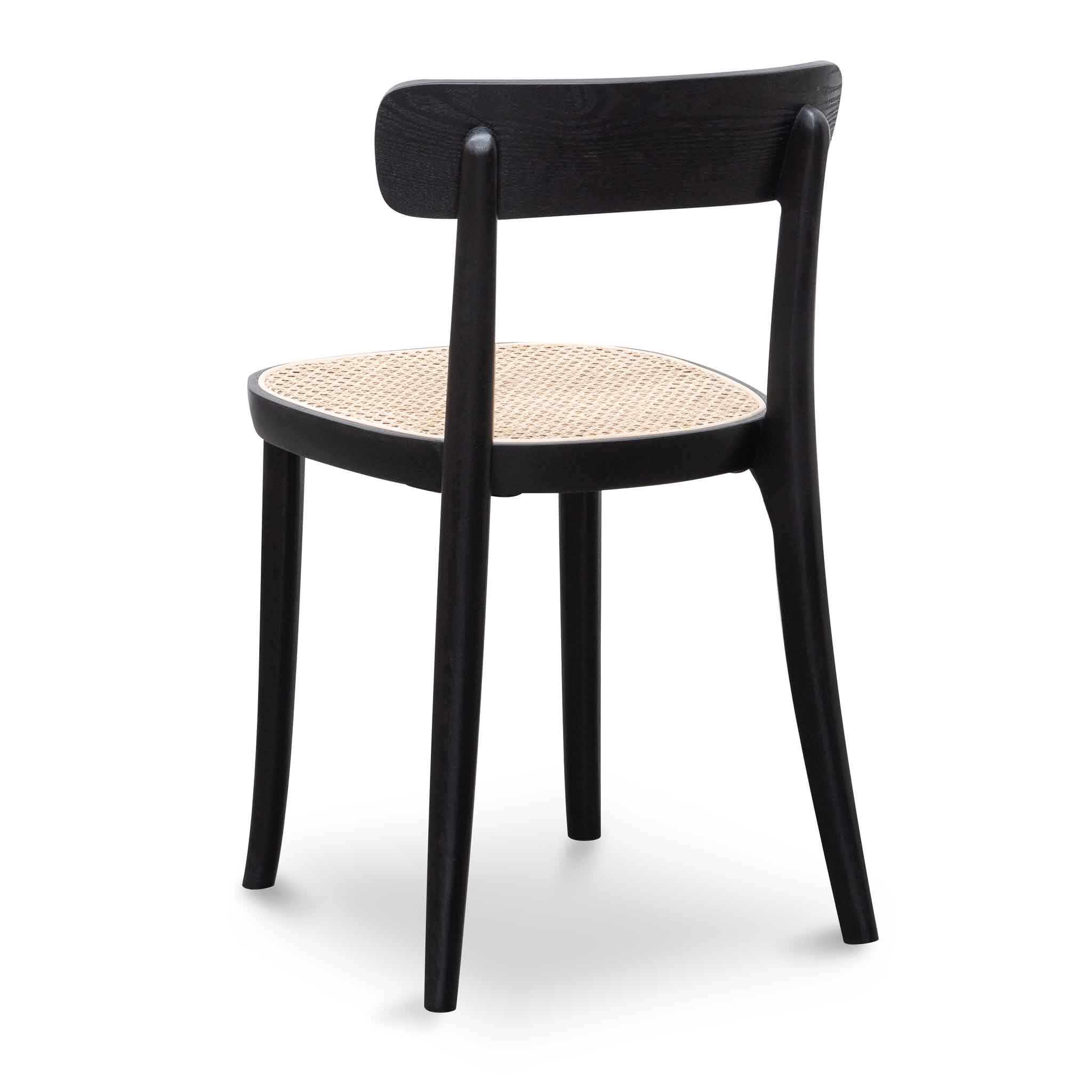 Rattan Verona Dining Chair - Black with Natural Seat (Set of 2)