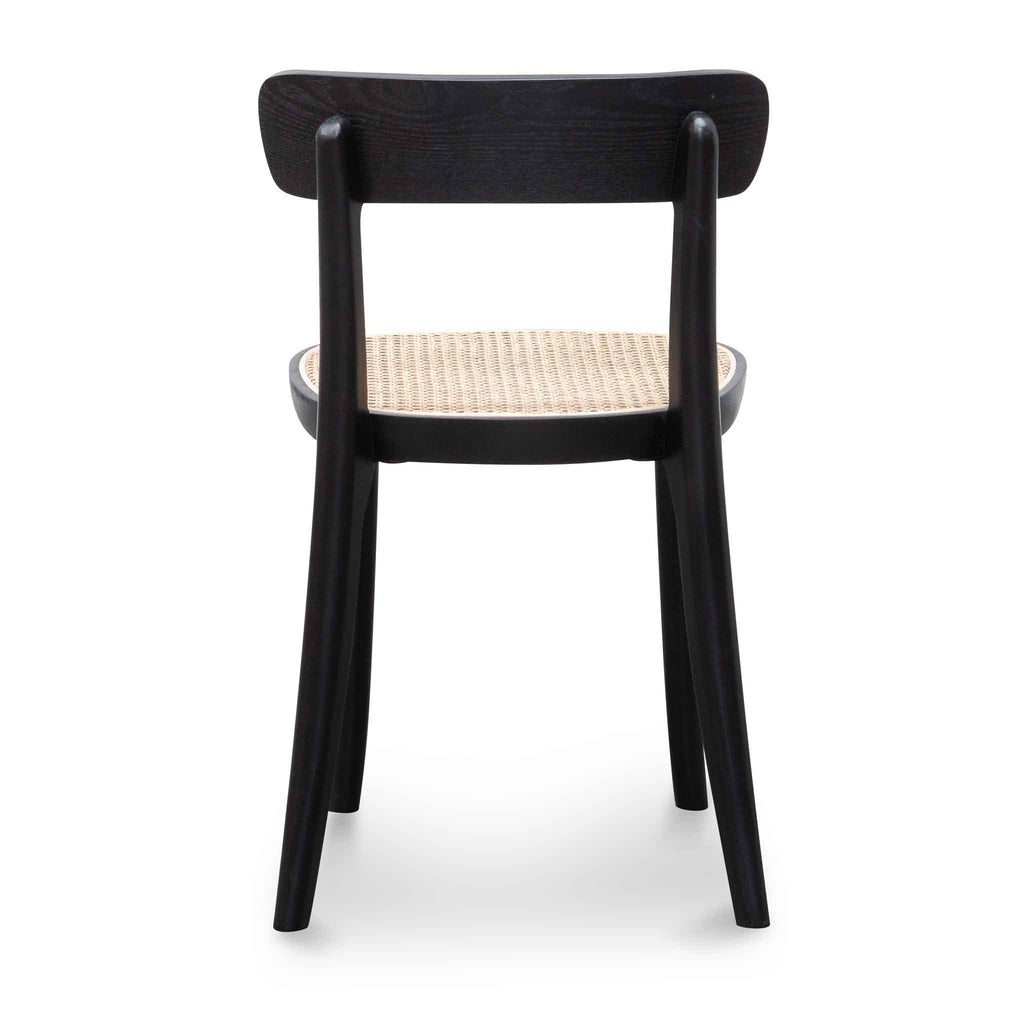 Rattan Verona Dining Chair - Black with Natural Seat (Set of 2)