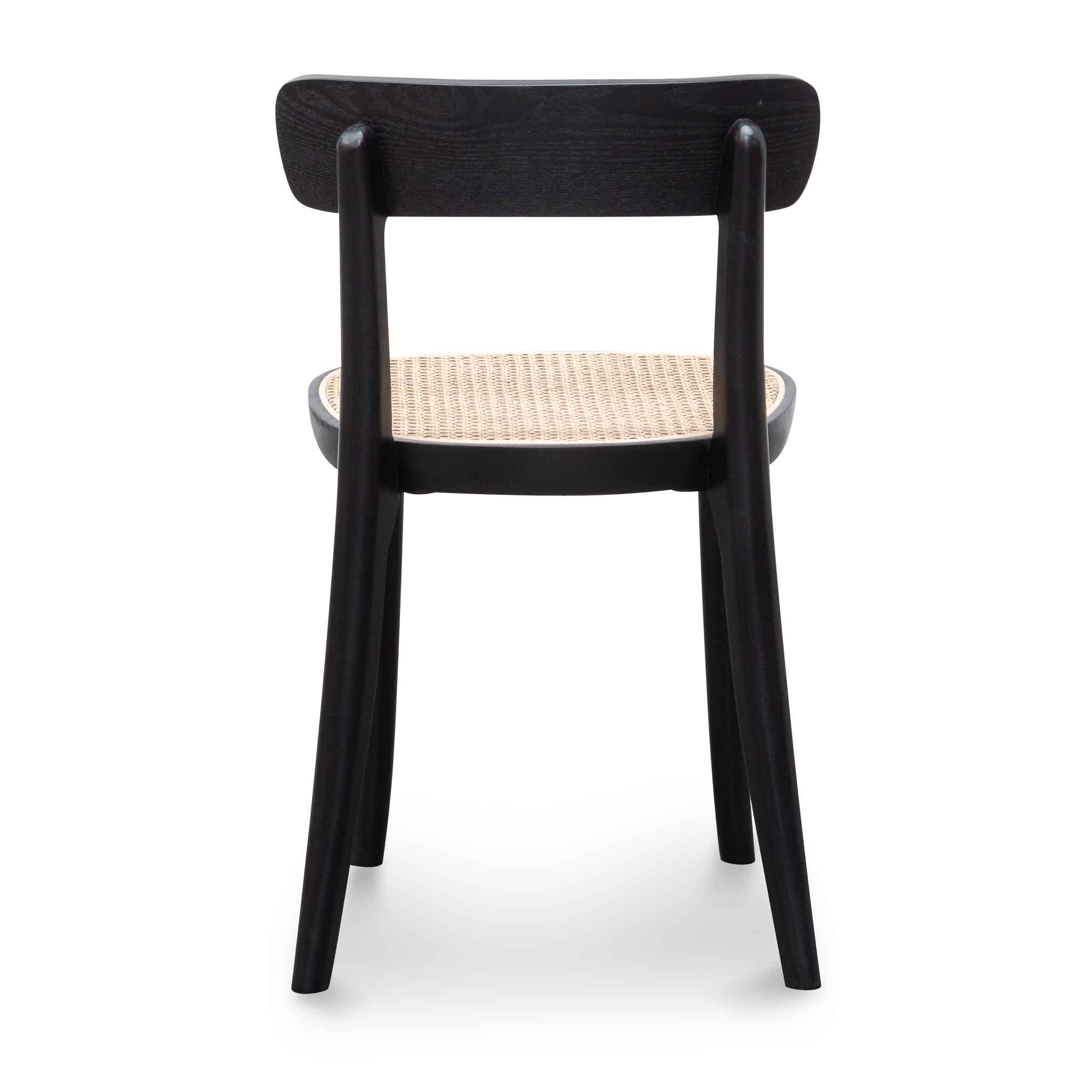 Rattan Verona Dining Chair - Black with Natural Seat (Set of 2)