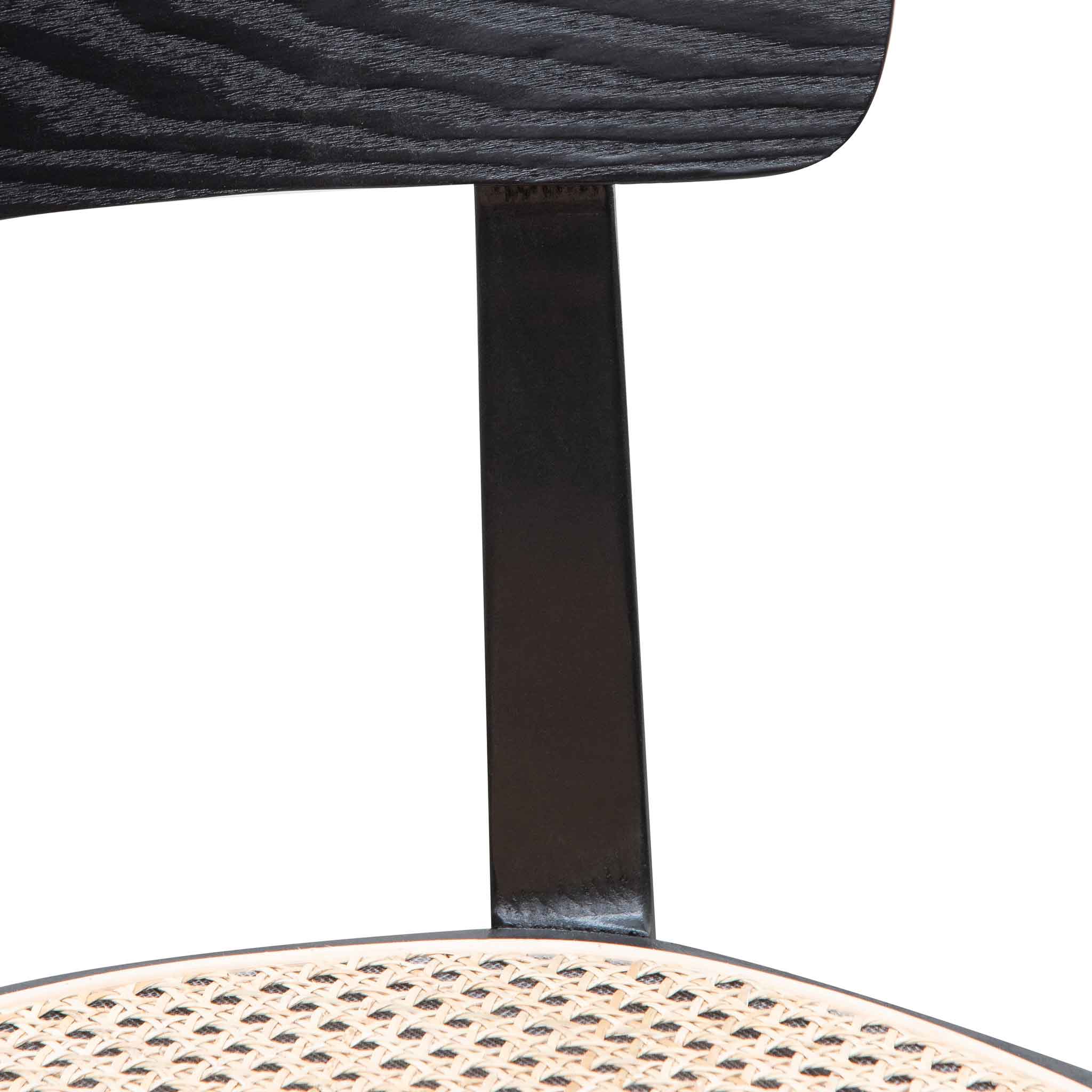 Rattan Verona Dining Chair - Black with Natural Seat (Set of 2)