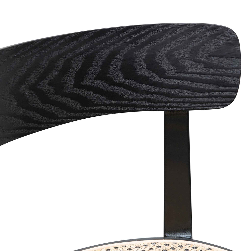 Rattan Verona Dining Chair - Black with Natural Seat (Set of 2)