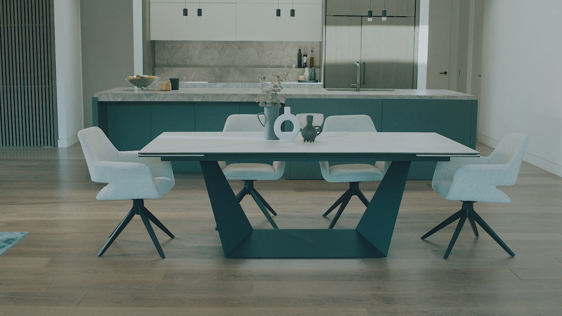 Sonata Extension Dining Table Marmo Ceramic