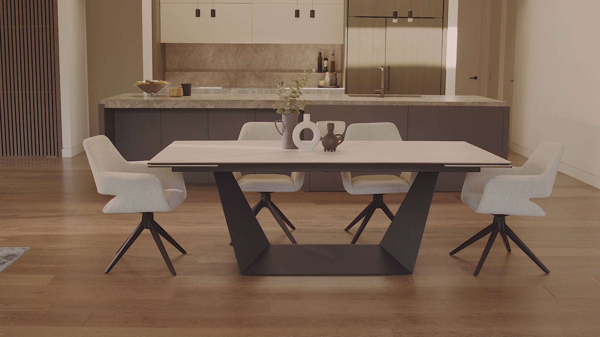 Sonata Extension Dining Table Marmo Ceramic