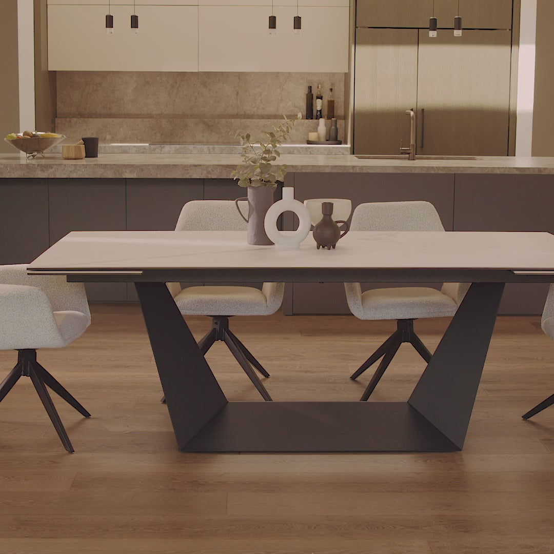 Sonata Extension Dining Table Marmo Ceramic