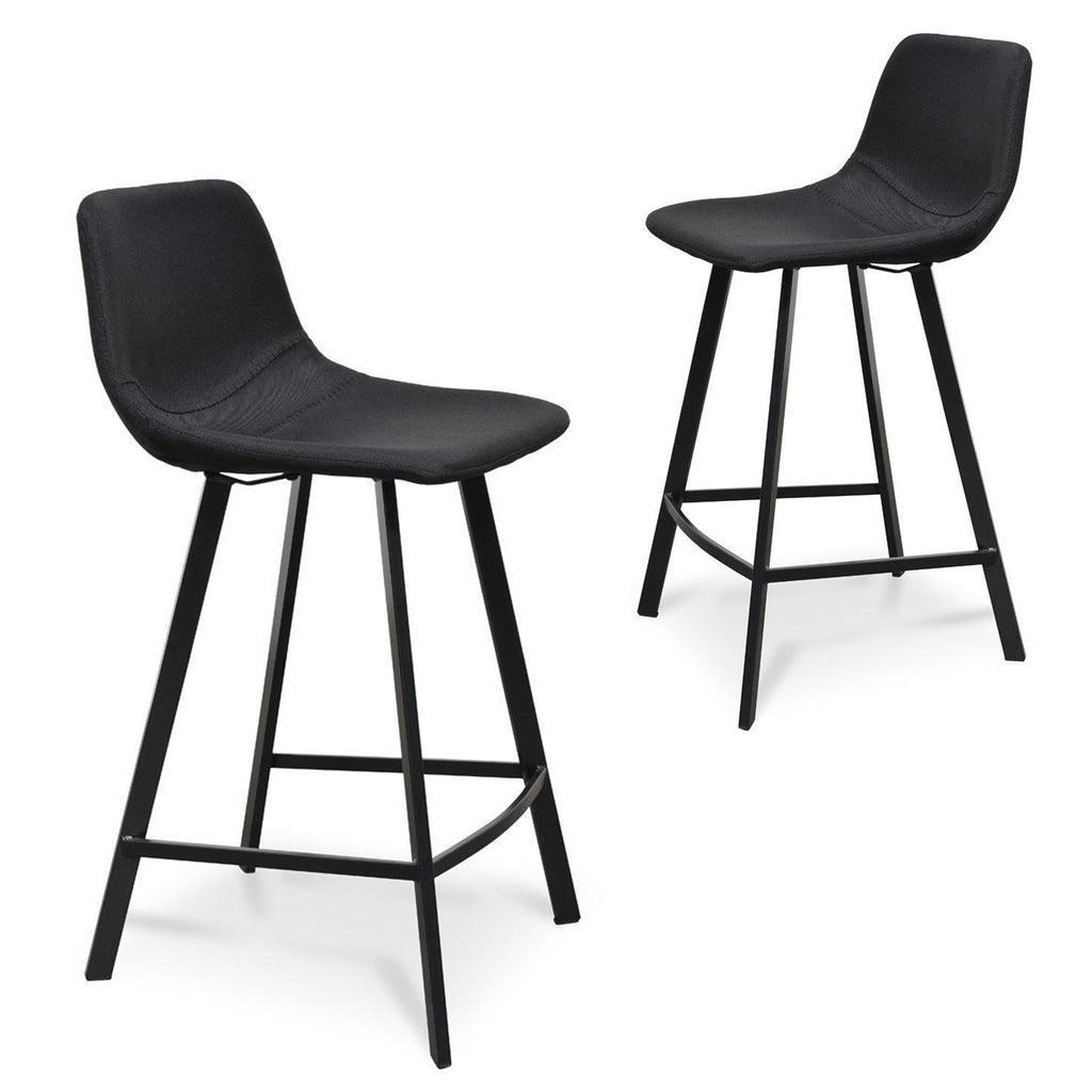 65cm Amalfi Bar Stool - Black (Set of 2)