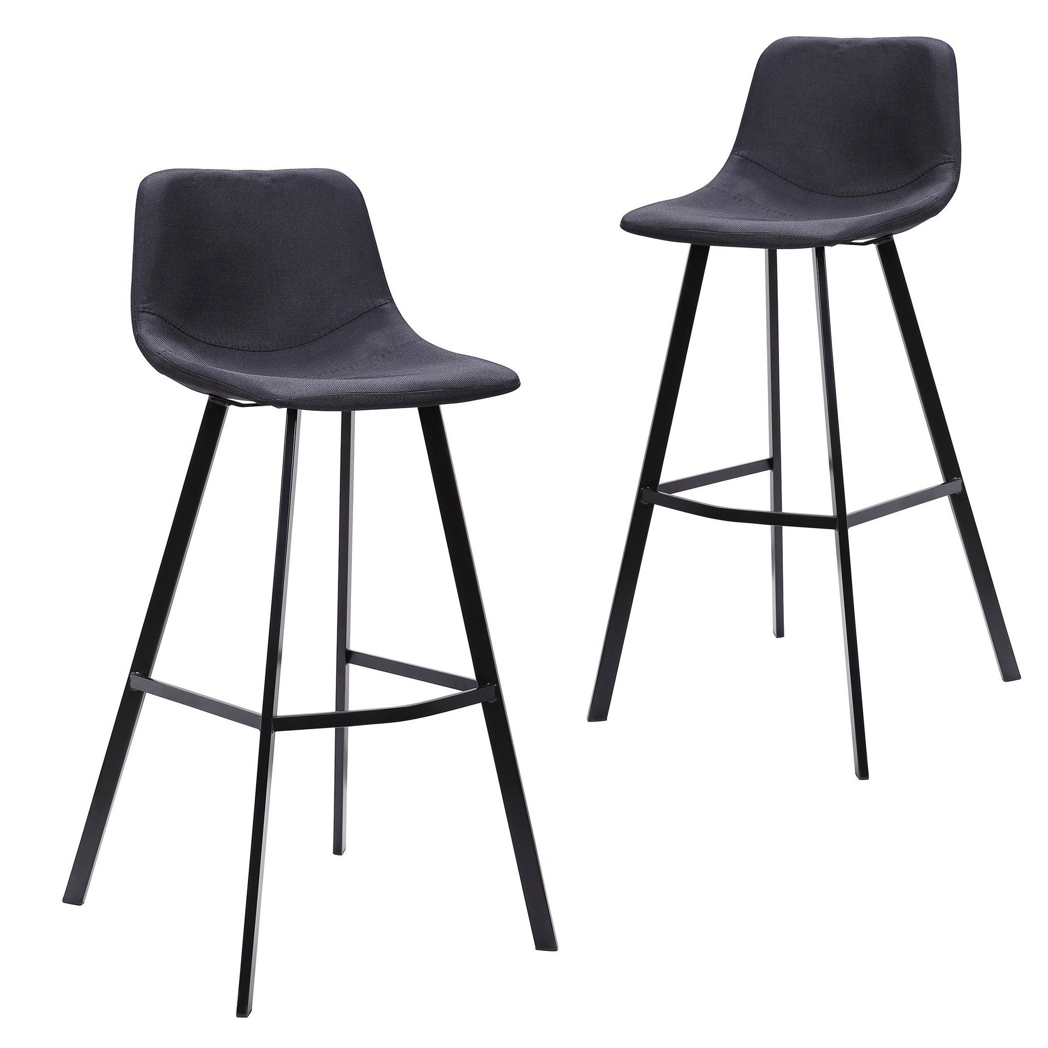 80cm Amalfi Bar Stool in Black Fabric (Set of 2)