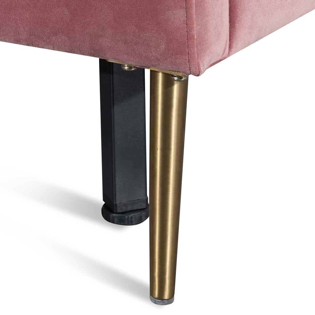 Queen Lazio Bed Frame - Blush Peach Velvet