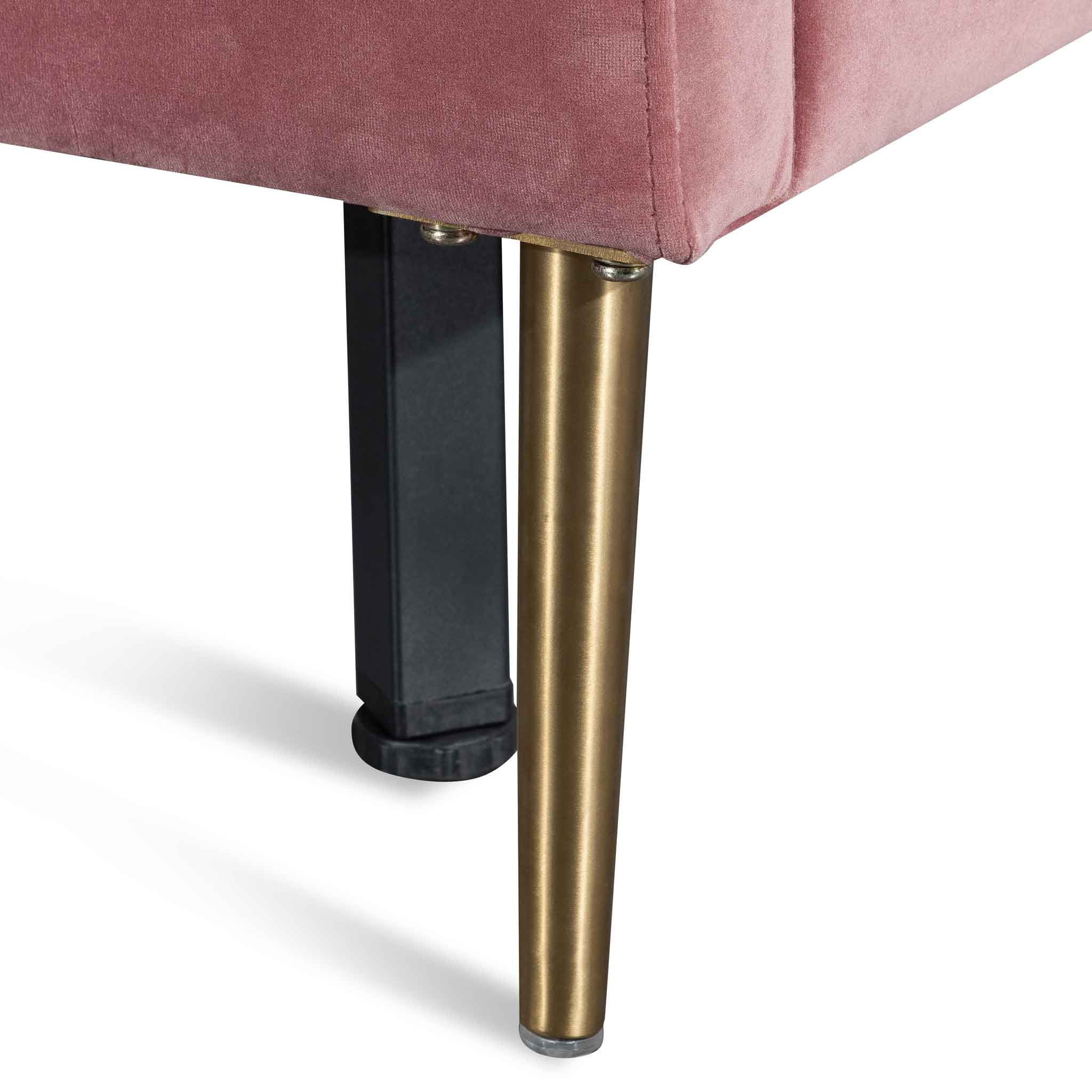 Queen Lazio Bed Frame - Blush Peach Velvet