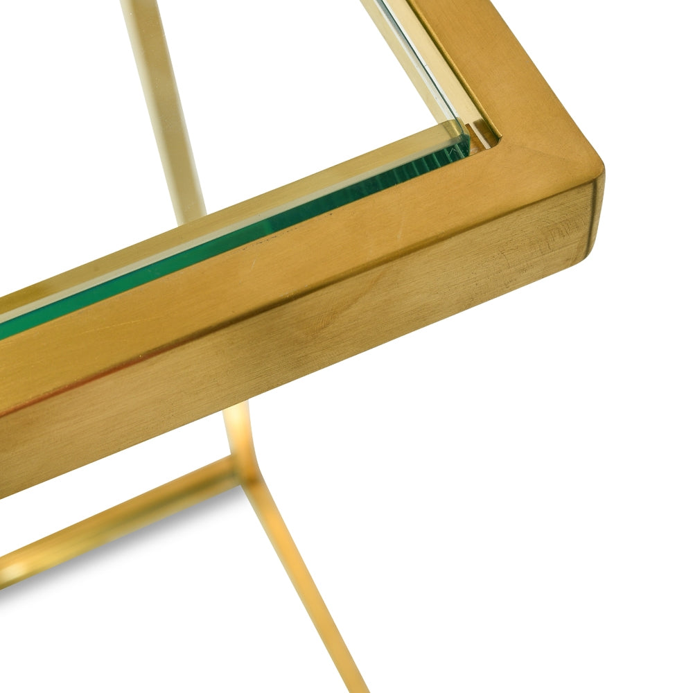 Glass Capri Side Table - Gold Base (Set of 3) - Last one