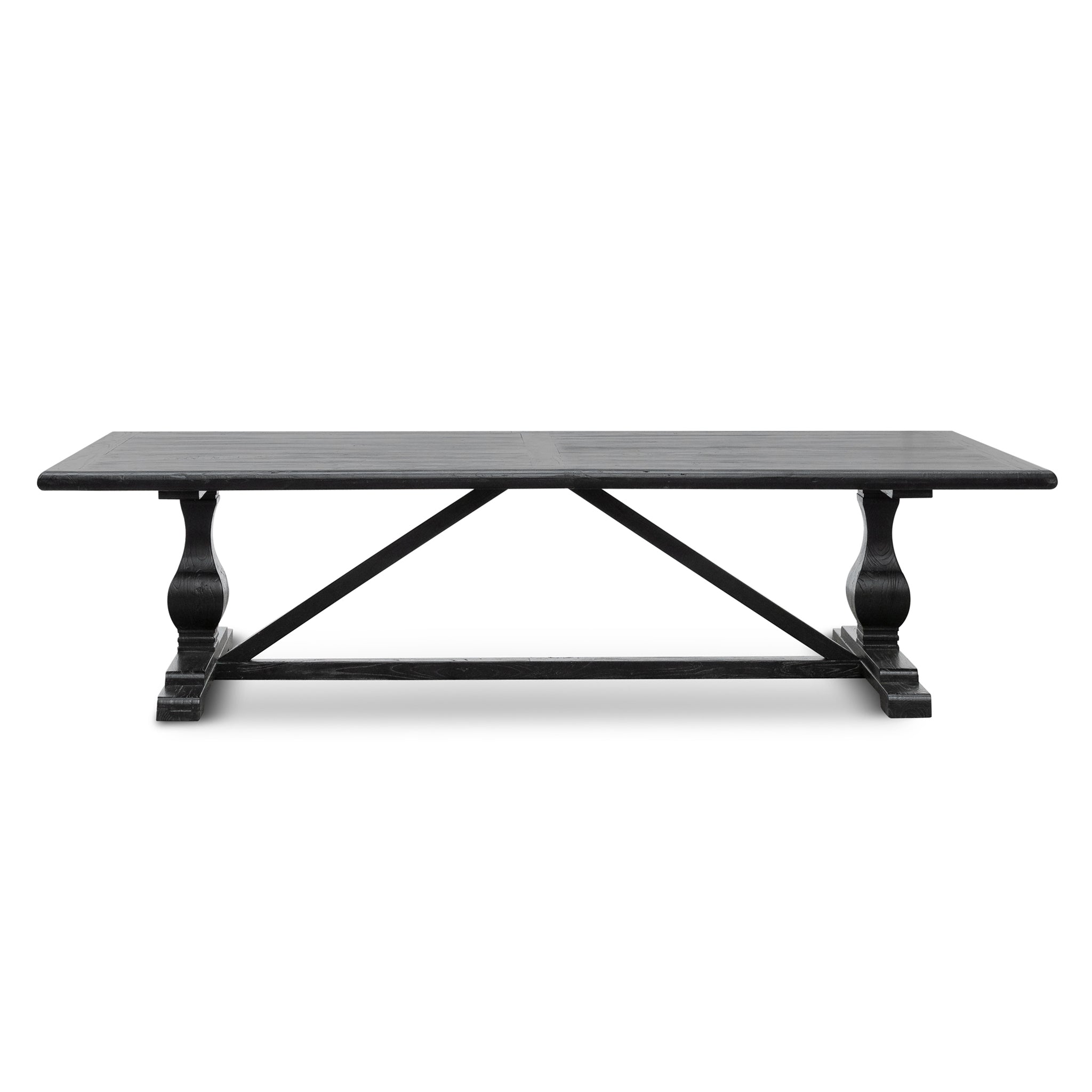 3m Reclaimed Siena Dining Table - Black- 120cm (W) - Thick Top