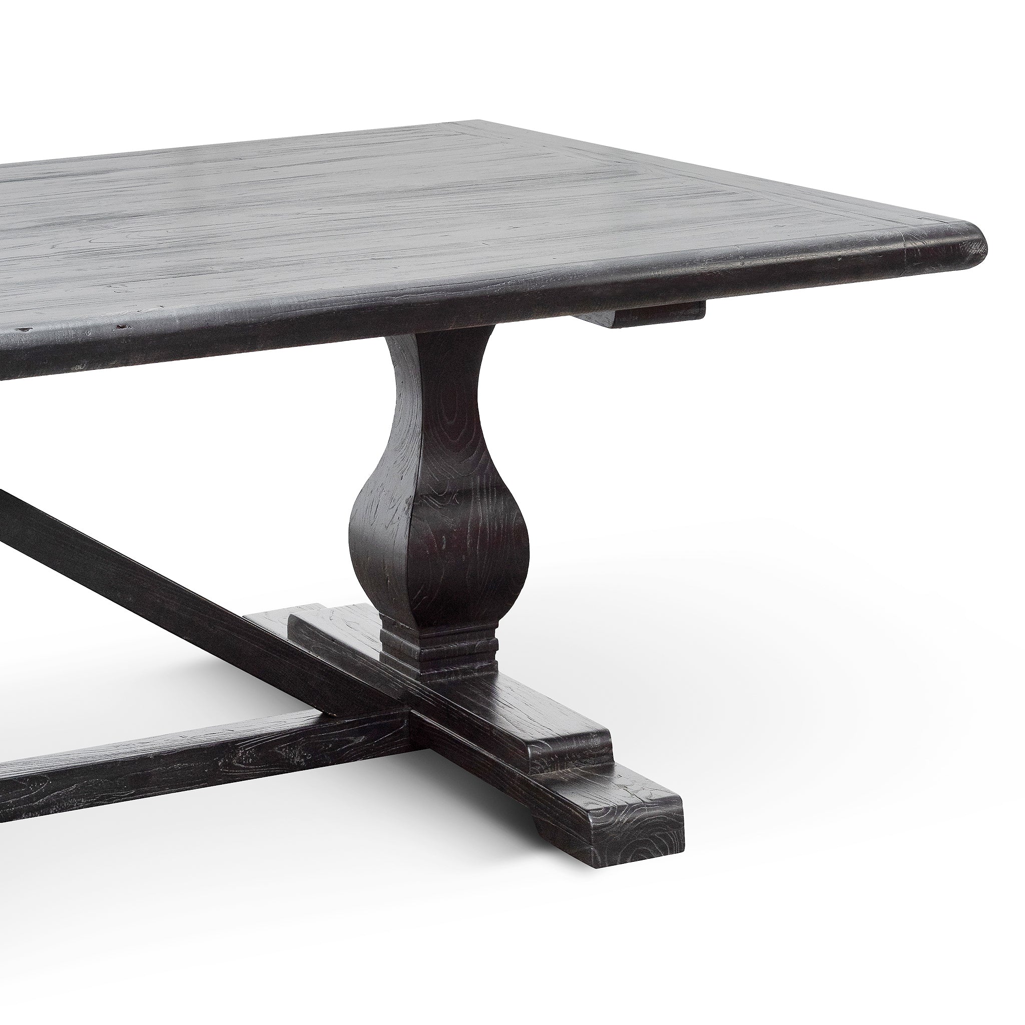 3m Reclaimed Siena Dining Table - Black- 120cm (W) - Thick Top