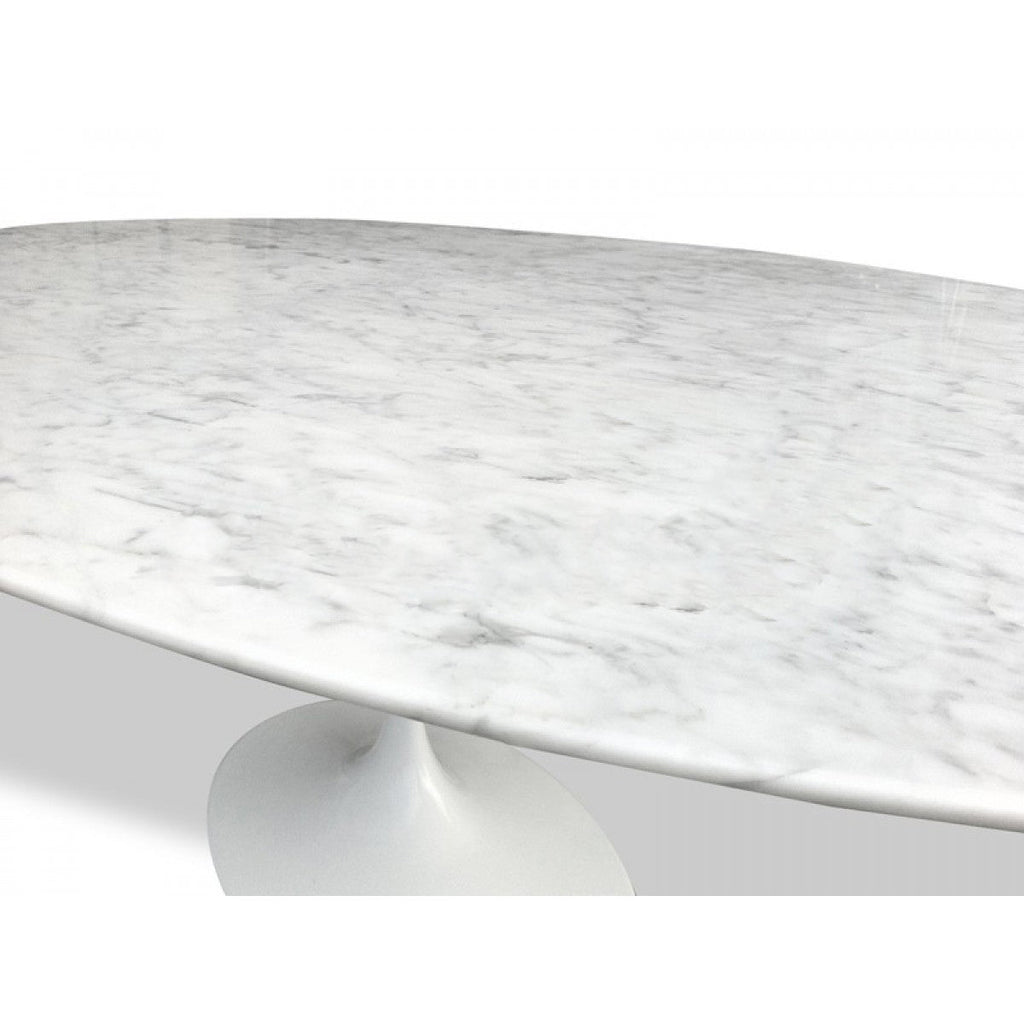 Oval 2m Marble Siena Dining Table