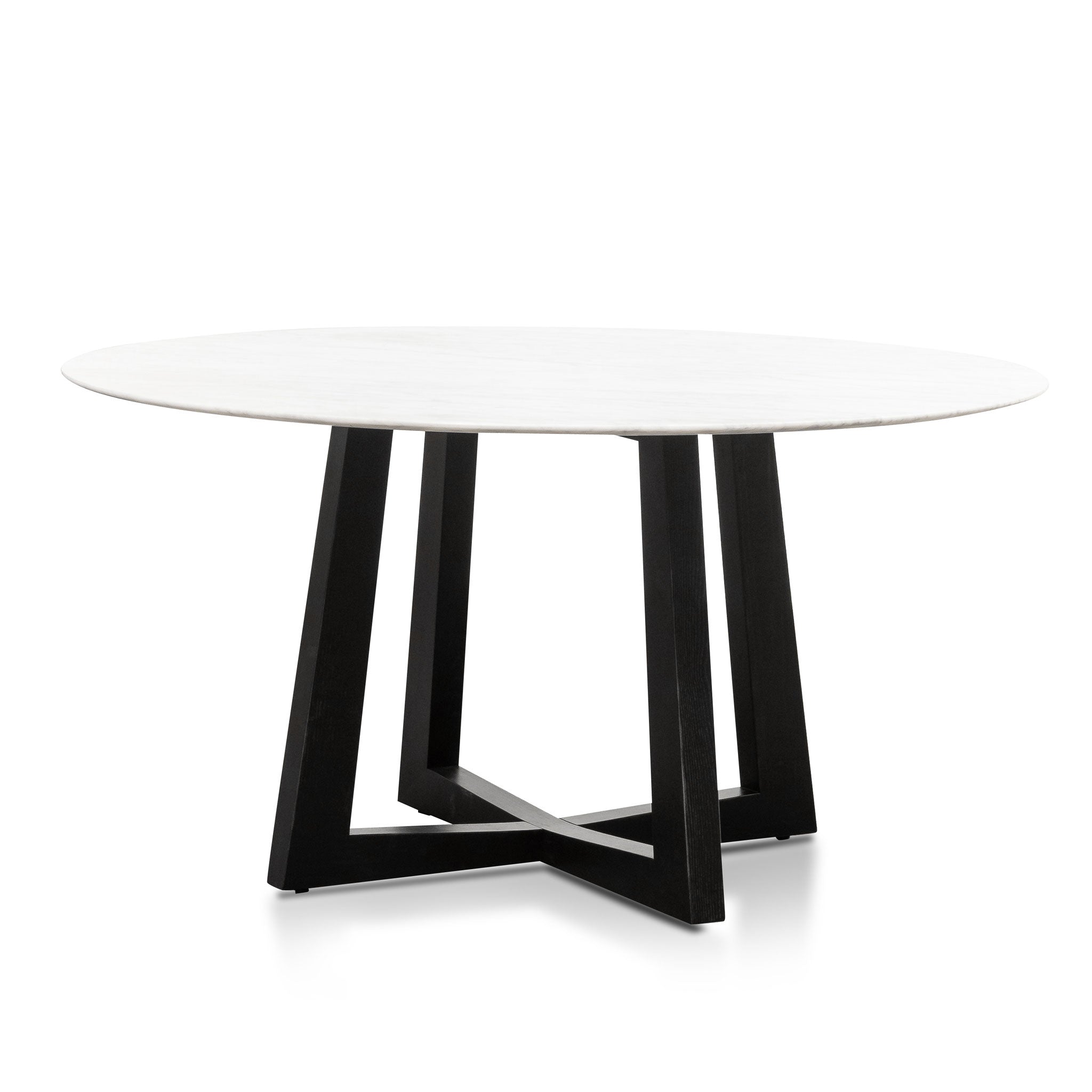 1.5m Round Marble Siena Dining Table - Black