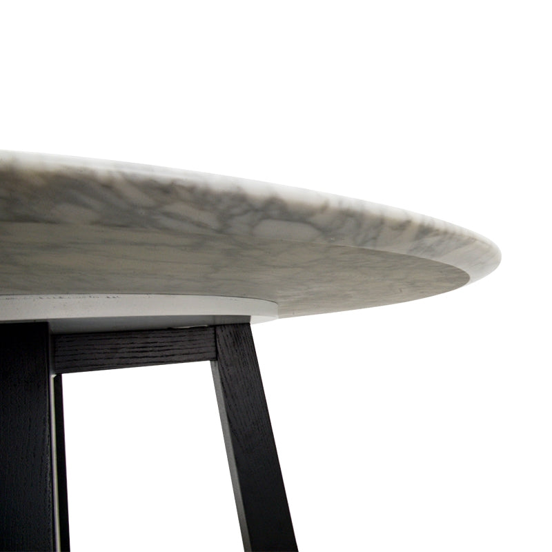 1.15m Round Marble Siena Dining Table - Black Base